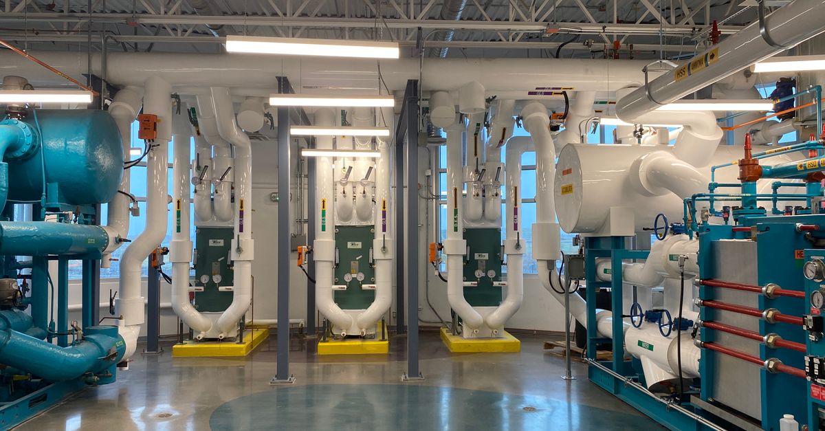 state of the art hvac system setup showcasing cooling and heating technology